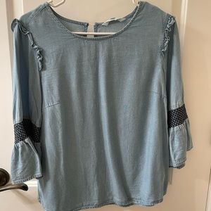 Downeast // light denim blue blouse